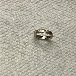 Tiffany & co. Pierced atlas band ring vintage Silver Roman Numeral Ring